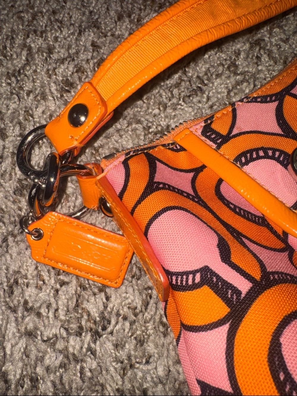 Coach Poppy Groovy Shoulder Bag Pink Orange Pop Art Melon C’s Y2K - Picture 11 of 16